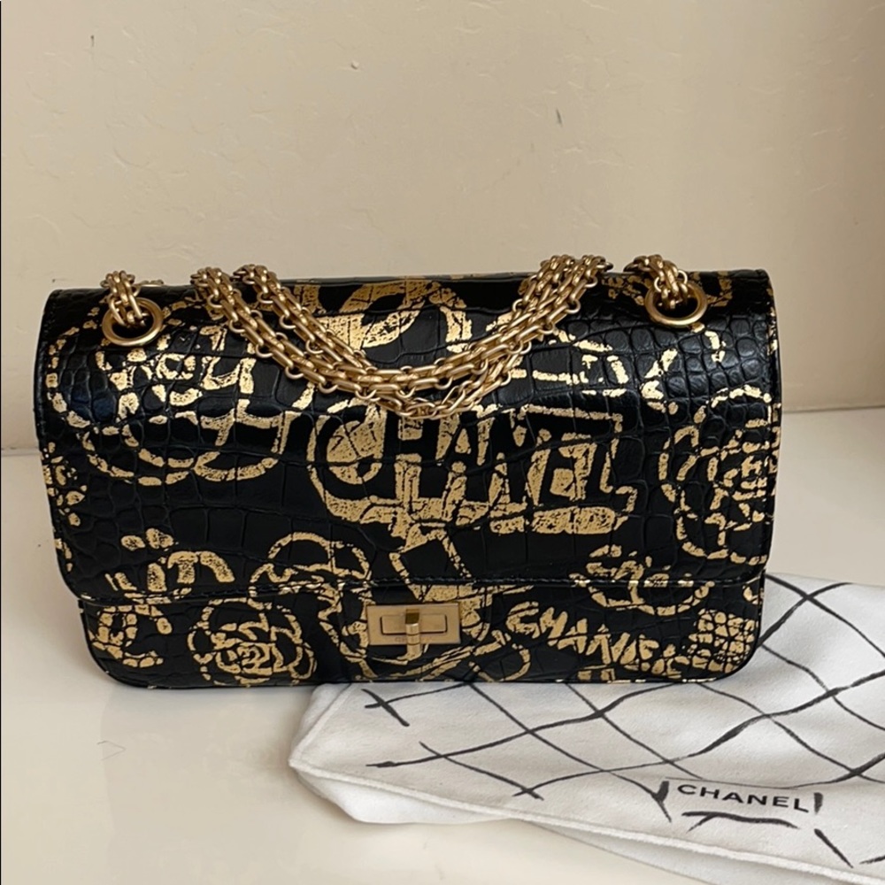Chanel Graffiti Reissue 225 Double Flap Bag.